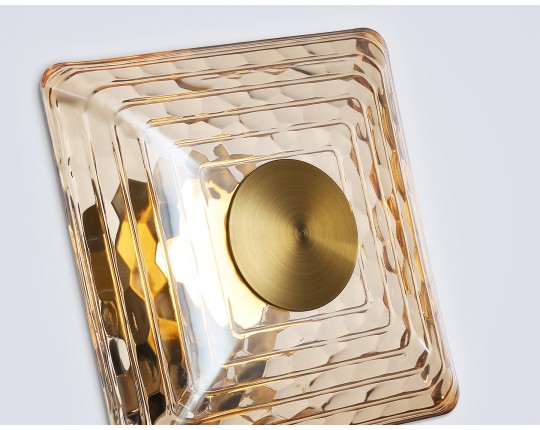  Настенный светодиодный светильник LH31035 BS/TI латунь/янтарь 6W 3000K 150*150*85