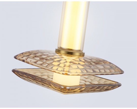  Подвесной светодиодный светильник LH31001 BS/TI латунь/янтарь 10W 3000K 150*150*240