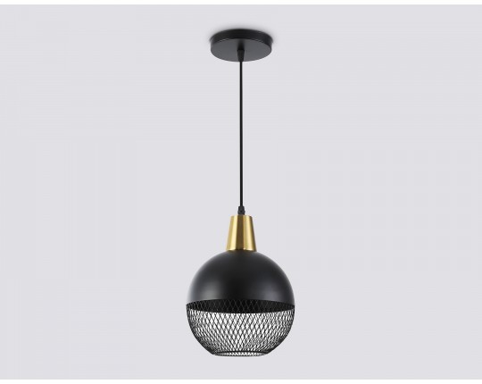  Светильник подвесной TR8504 BK/CP черный/медь E27 max 60W D200*1000