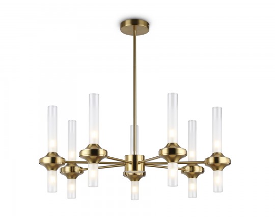  Люстра со стеклянными плафонами на штанге LH55360/14 BS/CL латунь/прозрачный G9/14 max 30W D750*690