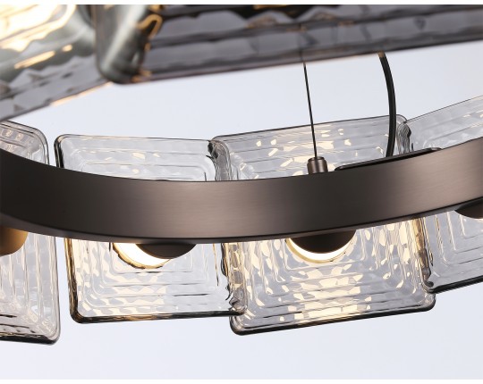  Подвесная светодиодная люстра LH31024 GR/SM серый/дымчатый 56W 3000K D570*150