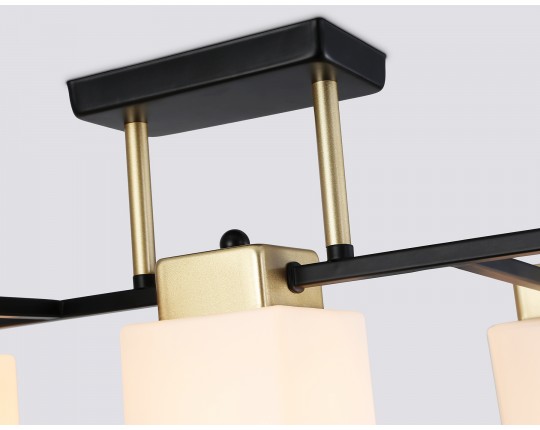  Люстра на штанге со стеклянными плафонами TR303048/5 BK/GD черный/золото E27/5 max 60W 540*480*270