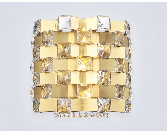  Настенный светильник с хрусталем LH41014/2 BS/CL латунь/прозрачный E14*2 max 40W 300*190*270