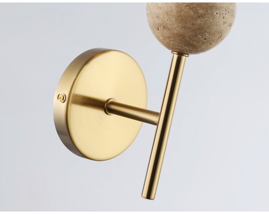  Настенный светильник с мрамором LH53254 BS/FR латунь/белый матовый E14 max 40W 110*100*400