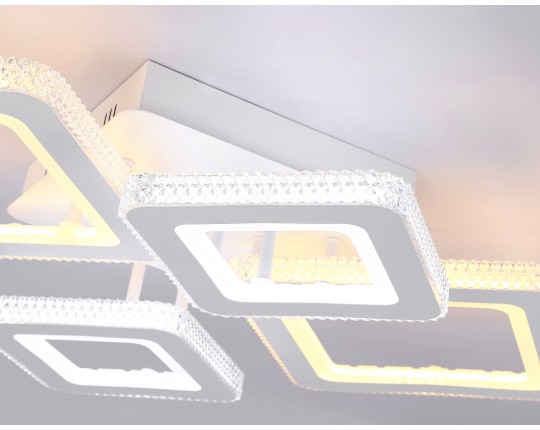  Потолочный светодиодный светильник с пультом FA8878/2+2 WH белый 3000K-6400K 88W 710*520*125 (ПДУ ИК)