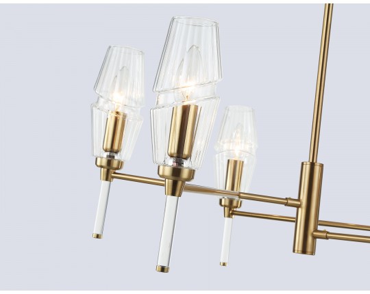  Люстра на штанге LH55201/6 BS/CL латунь/прозрачный E14*6 max 40W D660*520