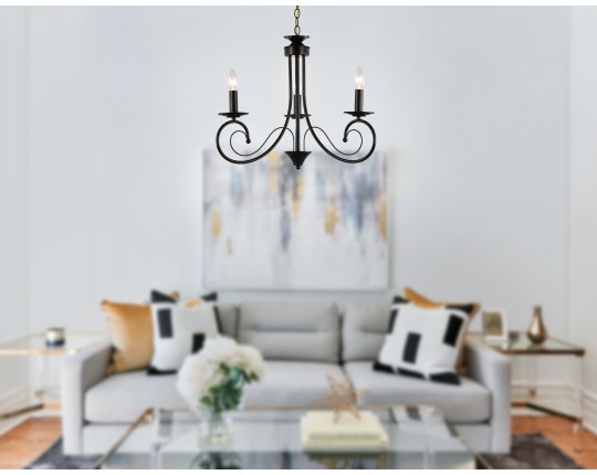  Подвесная люстра TR9606/3 BK черный E14/3 max 40W D560*650