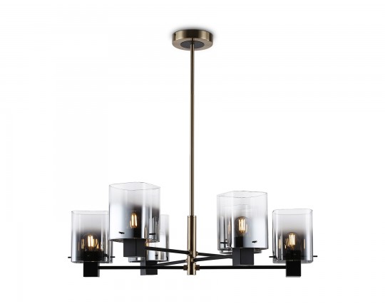  Подвесная люстра LH57041/6 BK/DBS/SM черный/темная латунь/дымчатый E14/6 max 40W D690*690