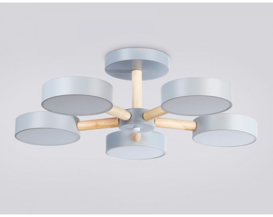  Подвесной светодиодный светильник с пультом FL4826/5 GR серый 3000K-6400K 65W D580*160 (ПДУ ИК)