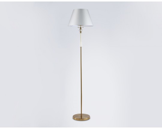  Напольный светильник с абажуром и хрусталем LH71028 BS/WH латунь/белый E27 max 60W D360*1550