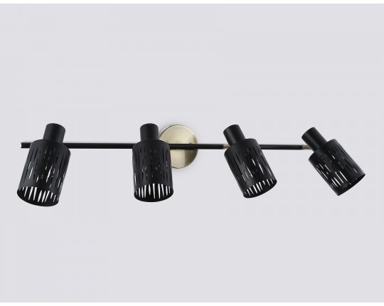 Настенно-потолочный спот в стиле лофт TR8670/4 BK/SB чёрный/бронза E14/4 max 60W 760*100*190 Настенно-потолочный спот в стиле лофт TR8670/4 BK/SB чёрный/бронза E14/4 max 60W 760*100*190