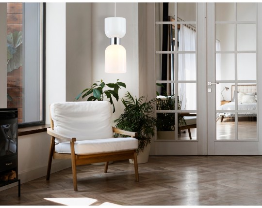  Подвесной светильник LH56081 СH/FR хром/белый матовый E14 max 60W D120*1500