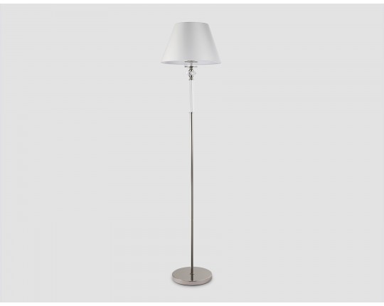  Напольный светильник с абажуром и хрусталем LH71008 BN/WH никель/белый E27 max 60W D360*1550