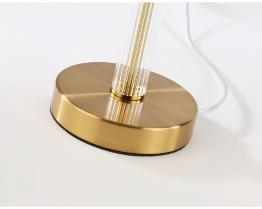  Настольная лампа с абажуром и хрусталем LH71027 BS/WH латунь/белый E27 max 60W D260*505