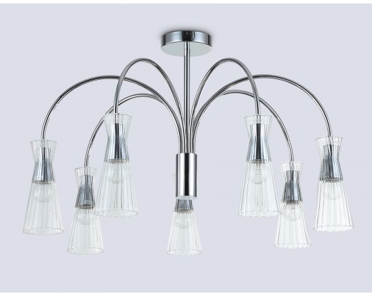  Люстра на штанге LH55653/7 СH/CL хром/прозрачный E14*7 max 40W D745*460