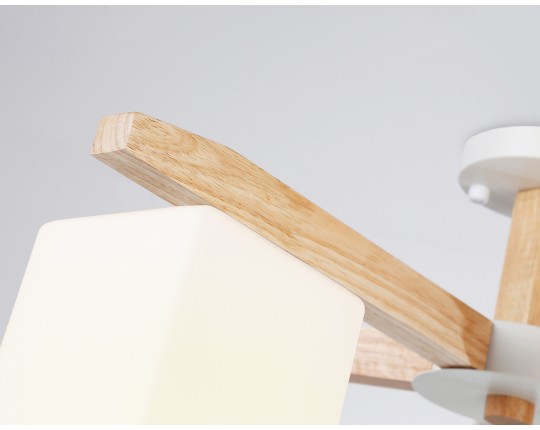  Подвесная люстра TR83118/5 WH/LW белый/светлое дерево E27/5 max 40W D700*325