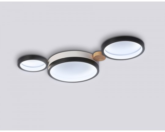  Настенно-потолочный светодиодный светильник с пультом FL4814/3 BK/WH черный/белый 3000K-6400K 45W 620*290*55 (ПДУ ИК)