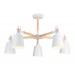 Подвесная люстра TR82208/5 WH/LW белый/светлое дерево E27/5 max 40W D780*430