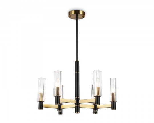  Люстра на штанге LH55511/6 BK/BS/CL черный/латунь/прозрачный E14*6 max 40W D570*760