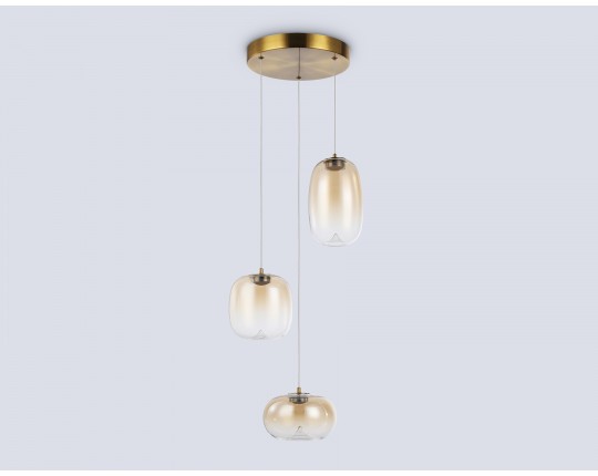  Подвесной светодиодный светильник LH11105/3 BS/TI латунь/янтарь 12W 3000K D350*1505