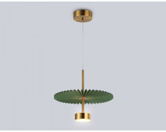  Подвесной светодиодный светильник LH72609 BK/GR латунь/зеленый 6W 3000K D300*260-1770