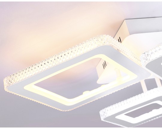  Потолочный светодиодный светильник с пультом FA8878/2+2 WH белый 3000K-6400K 88W 710*520*125 (ПДУ ИК)