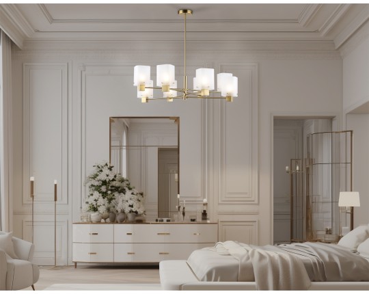  Подвесная люстра LH57033/8 BS/SM латунь/дымчатый E14/8 max 40W D830*710