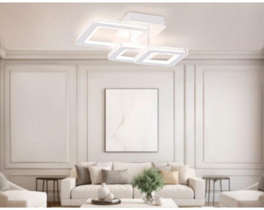  Потолочный светодиодный светильник с пультом FA8877/3 WH белый 3000K-6400K 62W 410*290*170 (ПДУ ИК)