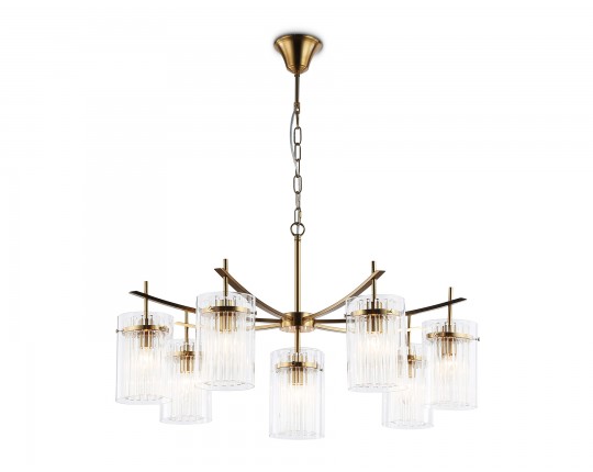  Подвесная люстра LH56033/7+1 BS/CL латунь/прозрачный E14*8 max 40W D790*1200
