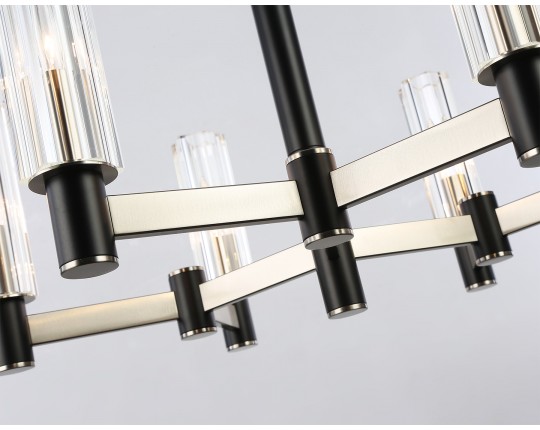  Люстра на штанге LH55501/6 SN/BK/CL сатин никель/черный/прозрачный E14*6 max 40W D570*760