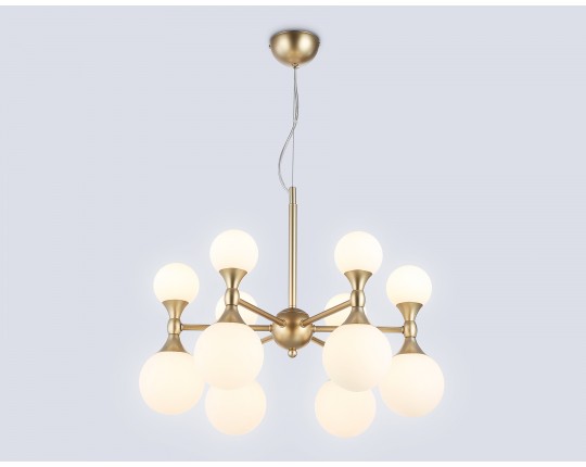  Подвесная люстра LH51050/12 GD/FR золото/белый матовый G9*12 max 28W D550*450