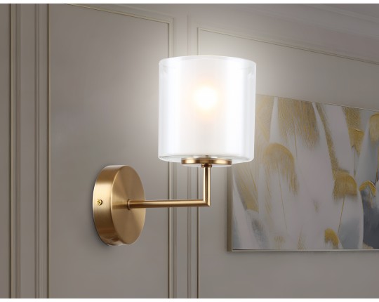  Настенный светильник LH56015 BS/FR латунь/белый матовый E14 max 40W 190*120*220