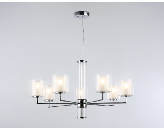  Подвесная люстра LH56003/7 СH/FR хром/белый матовый E14*7 max 40W D790*1260