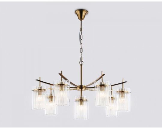  Подвесная люстра LH56033/7+1 BS/CL латунь/прозрачный E14*8 max 40W D790*1200