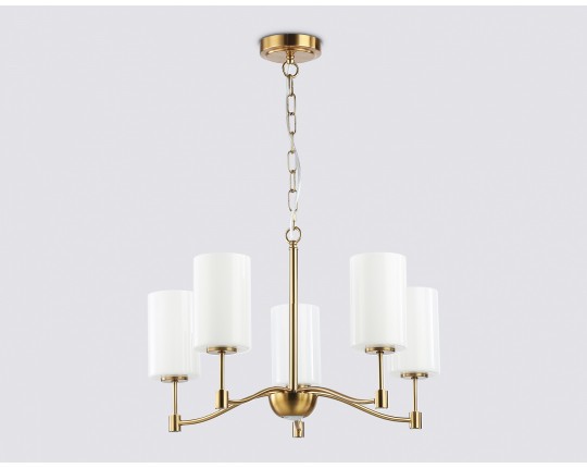  Подвесная люстра LH56051/5 BS/FR латунь/белый матовый E14*5 max 40W D590*950