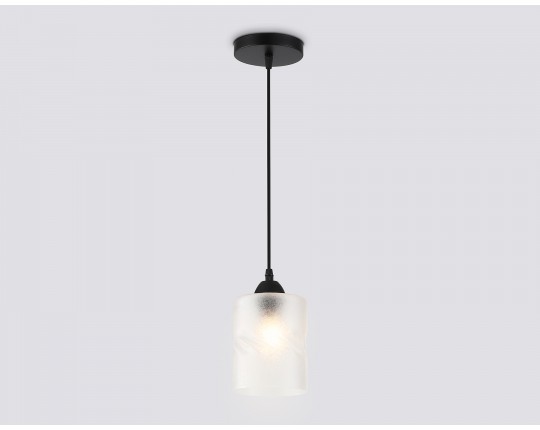  Светильник подвесной со стеклянным плафоном TR3409 BK черный E27 max 60W D120*1000