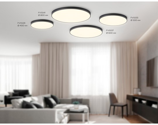 Светильник светодиодный потолочный FV5533 BK черный LED 60W 3000K D500*58 (Без ПДУ)