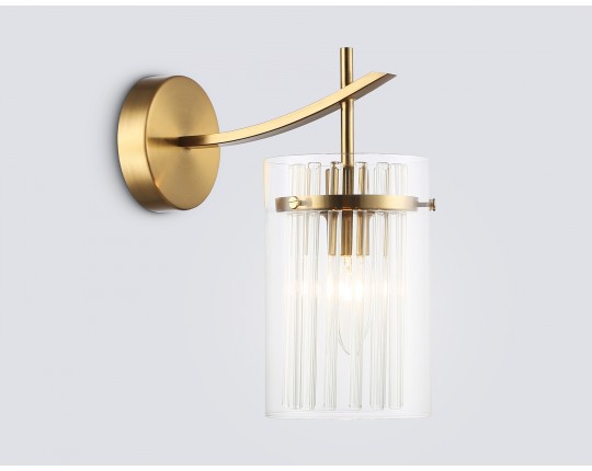  Настенный светильник LH56035 BS/CL латунь/прозрачный E14 max 40W 220*120*255