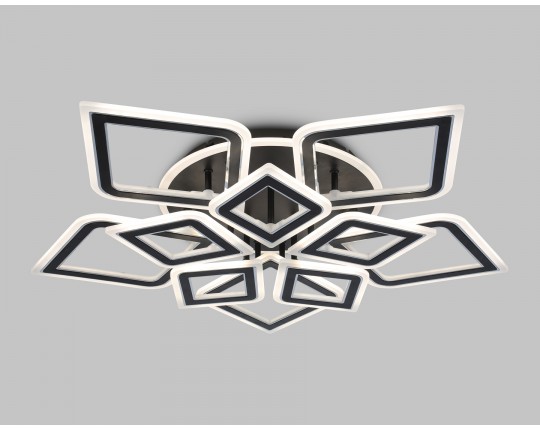  Потолочный светодиодный светильник с пультом FA8915/5+5 BK/CH черный/хром 193W 3000K-6400K 770*740*120 (ПДУ РАДИО 2.4G)