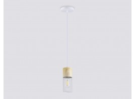  Светильник подвесной TR8498 WH/WD белый/дерево E27 max 60W D100*1000