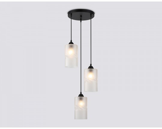  Светильник подвесной со стеклянными плафонами TR3412/3 BK черный E27/3 max 60W D330*1000