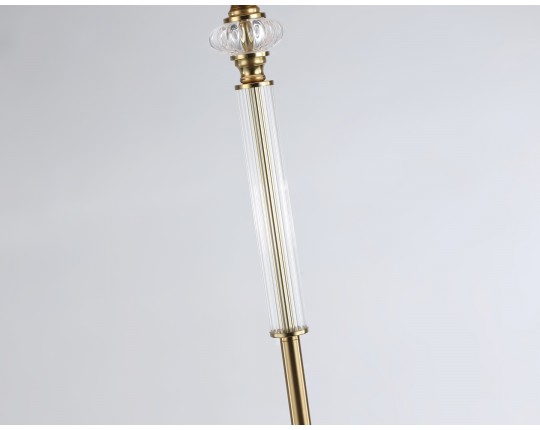  Напольный светильник с абажуром и хрусталем LH71028 BS/WH латунь/белый E27 max 60W D360*1550