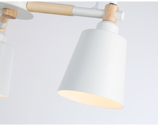  Подвесная люстра TR82204/3 WH/LW белый/светлое дерево E27/3 max 40W D560*430