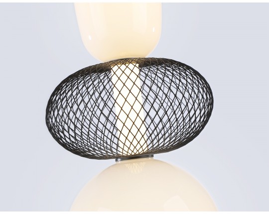  Подвесной светодиодный светильник LH11008 BK/FR черный/белый матовый 24W 3000K D220*570