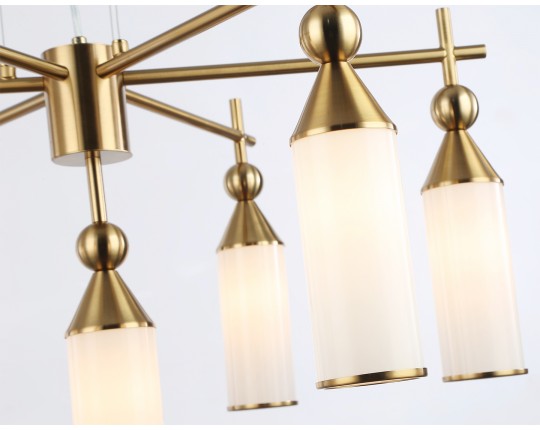  Подвесная люстра LH55278/7 BS/FR латунь/белый матовый E14*7 max 40W D640*1390