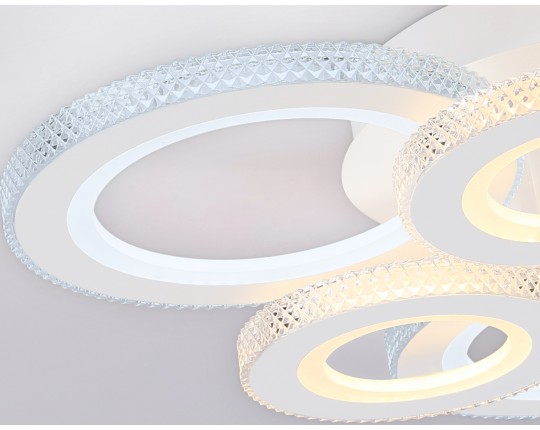  Потолочный светодиодный светильник с пультом FA8872/3+3 WH белый 3000K-6400K 63W 550*510*125 (ПДУ ИК)