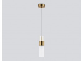  Подвесной светильник LH55111 BS/FR/TI латунь/белый матовый/янтарь E14 max 40W D55*1500