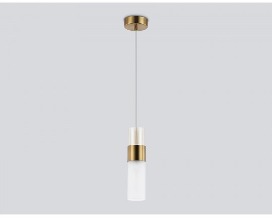  Подвесной светильник LH55111 BS/FR/TI латунь/белый матовый/янтарь E14 max 40W D55*1500