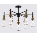  Люстра на штанге LH55257/7 BK/BS/CL черный/латунь/прозрачный E14*7 max 40W D640*520