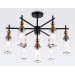  Люстра на штанге LH55257/7 BK/BS/CL черный/латунь/прозрачный E14*7 max 40W D640*520
